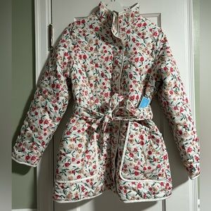 NWT Draper James Lightweight Floral Puffer Jacket - Size Small